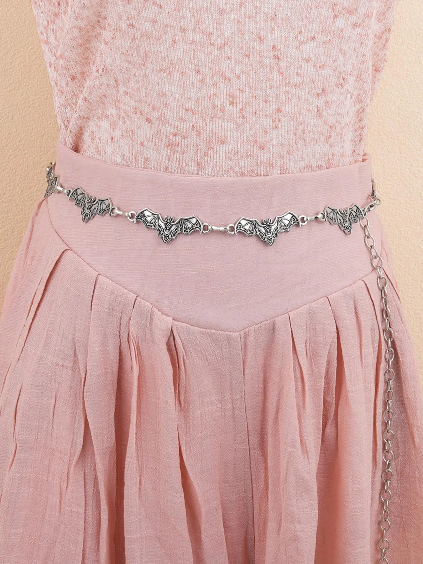 Bat Design Chain Belt, Trendy Exquisite Belt, Stylish Belts, Fashionable Waist Chain for Women & Men, Casual Waistband for Jeans, Fashion Belt for Party Clothing Decor, Charms