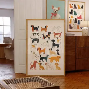 Unframed, Room Decor, Kids Classroom Art, Drawn Pet Portrait, Cute Kidsroom Dog Art, Dog Lover Gift 5 size, 8x12 to 27x40 inch