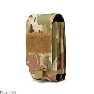 Tactical Double Molle Laser Cell Phone Pouch - Compact Nylon Bum Bag with Flocking Liner, Belt Pocket Holder, Lightweight Pockets for EDC Outdoor Camping outdoorfun