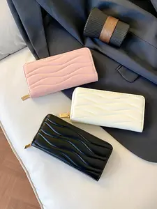 Women's Elegant Quilted Design Long Wallet, Multi-card Slot Card Holder, Large Capacity Phone Wallet, Fashionable Wallet for Women, Textured Wallet