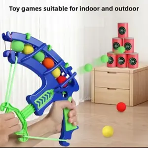 Parent-child indoor and outdoor shooting play toy target EVA sponge ball barrel, with a random color shooting sticky ball set, indoor interactive dart board play toy, EVA elastic cotton target ball, parent-child fun, dart set