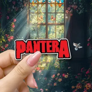 Pantera Sticker Decal with Logo, Durable Easy-To-Apply Weather-Resistant, for Laptops Cars Suitcases Bumpers Refrigerators Windows Toolboxes Motorcycles