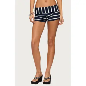 Edikted Women's Lorenza Striped Fold Over Shorts