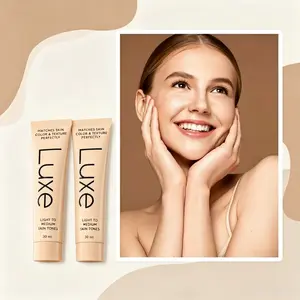 NEW! LUXE COLOR CHANGING FOUNDATION – Light & Medium – Skin Tone Matching Formula, Buildable Multi Coverage, 12 Hour Long Wear, Natural Dewy Radiant Finish, Flawless Makeup & Concealer Cosmetic