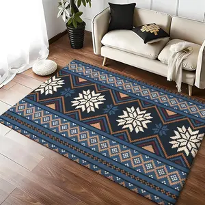 Moroccan Style Floor Mat Luxury Velvet Doormat Water Absorbent Non-Slip Floor Mat, Soft Shaggy Carpet for Bathroom Kitchen Living Room Bedroom Entrance, Washable Anti-Skid Indoor Outdoor Rug Home Decor