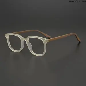 XUH Unisex Matte Square Eyeglasses, Blue Light Blocking Anti Glare, Lightweight Tortoiseshell Temple Fashion Frame for Men Women Office Computer Use
