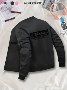 Trendy Printed Baseball Jacket, Fashion Outerwear for Daily Casual Streetwear, Zip-Front Nurse Jacket, 4-Way Stretch Fabric, Comfortable & Fashionable Workwear, Apparel for Medical Professionals, Durable Nursing Jacket