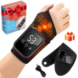 Cordless Wrist Heating Pad, Electric Hand Massage Wrist Wrap with 3 Heating Levels, Adjustable Heating Temperature, 3 Vibrations, Hand Relaxation Device, Perfect Holiday Gift Idea