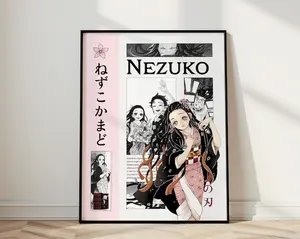 Nezuko Poster, Demon Slayer Decor, Japanese Anime Print, Kimetsu no Yaiba Wall Art