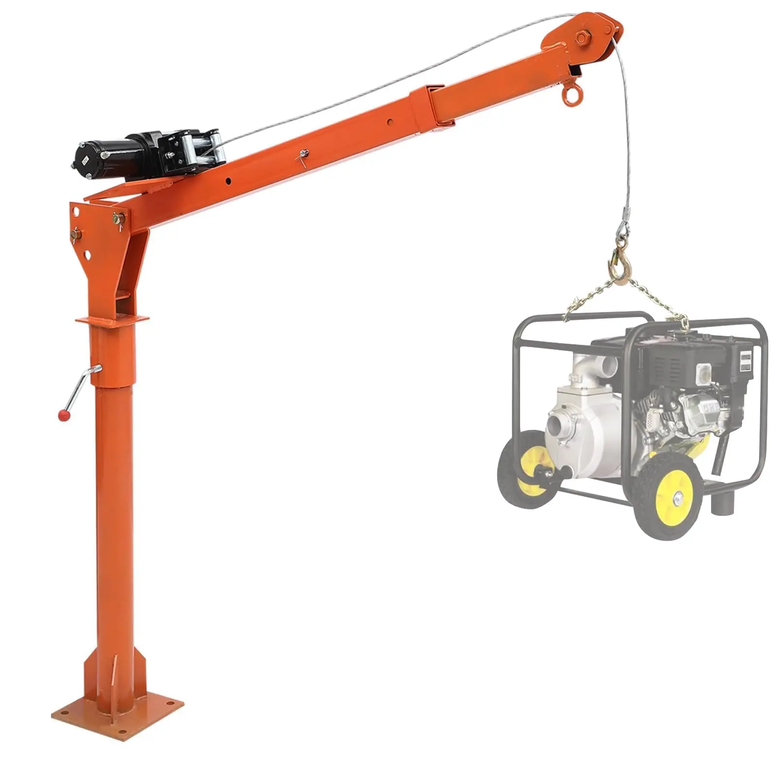 【GARVEE】Hydraulic Pickup Truck Crane - 1100 Lbs Capacity, 360° Swivel, Hitch Mounted with Adjustable Capacity (500/750/1000 Lbs) for Construction & Industrial Lifting