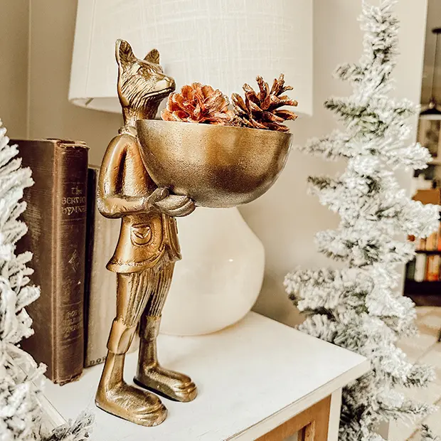 Standing Fox with Display Bowl