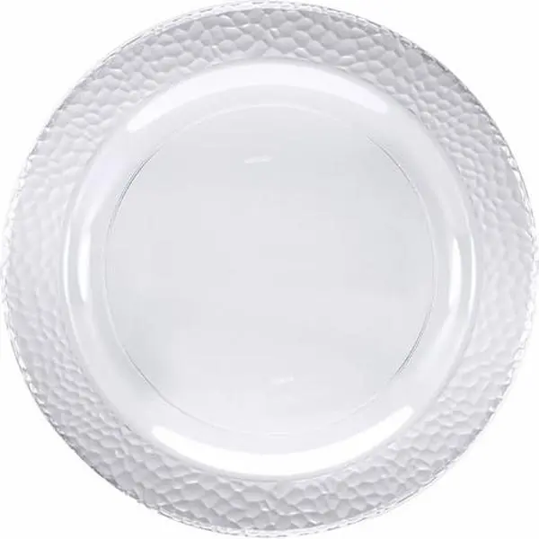 Creative Converting 347880 9 in. Clear Pebble Plastic Dinner Plates - 120 Count
