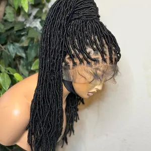 Faux locs made with 360 premium fiber lace available in different lengths. Medium: Cap size :21.5 – 22.5”