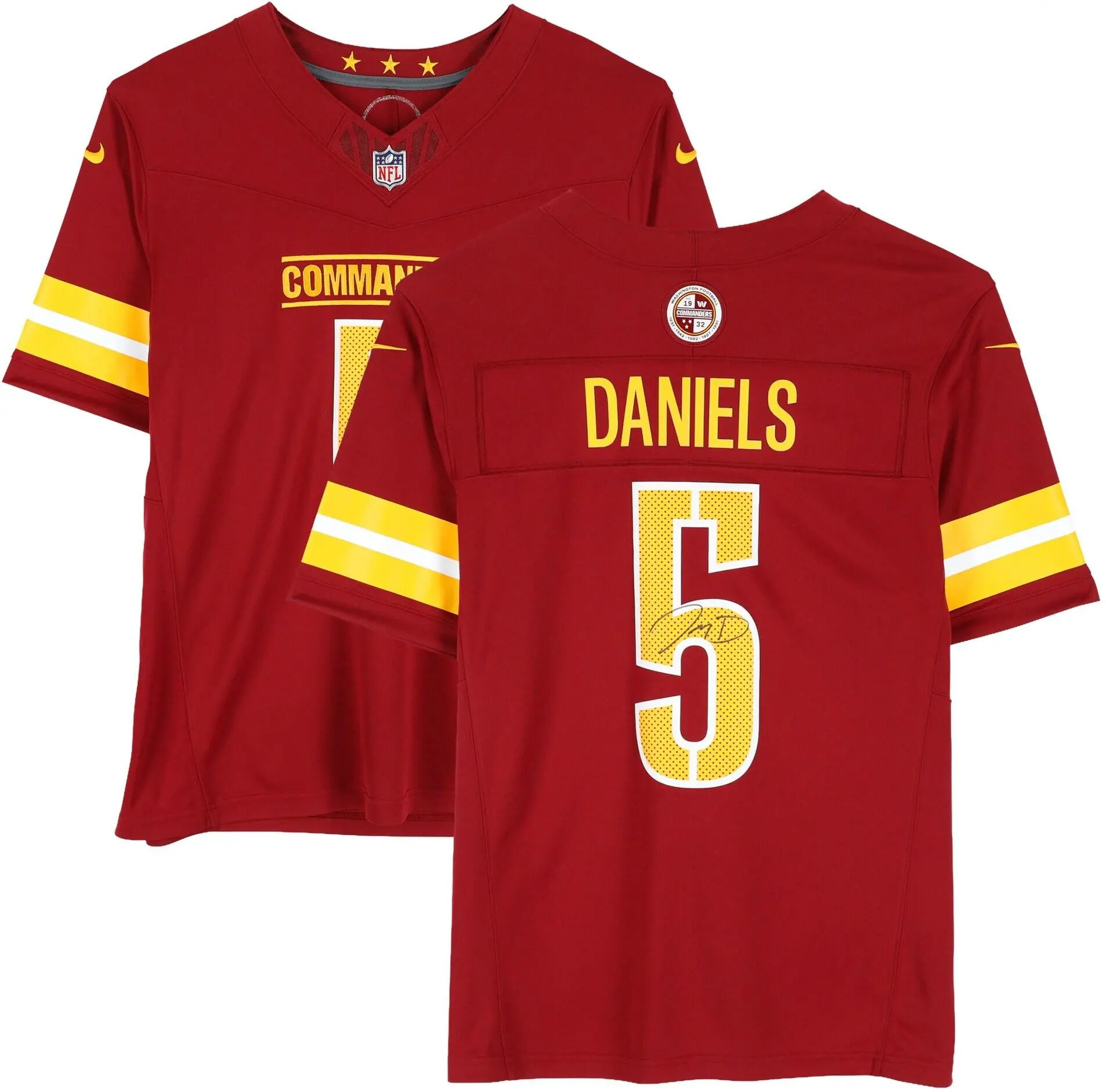Jayden Daniels Washington Commanders Autographed Nike Burgundy Vapor Fuse Limited Jersey - Fanatics Authentic Certified