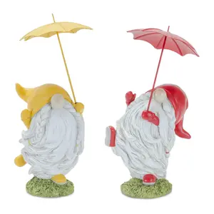 Melrose Gnome with Umbrella Tabletop Figurine ( Set of 4)