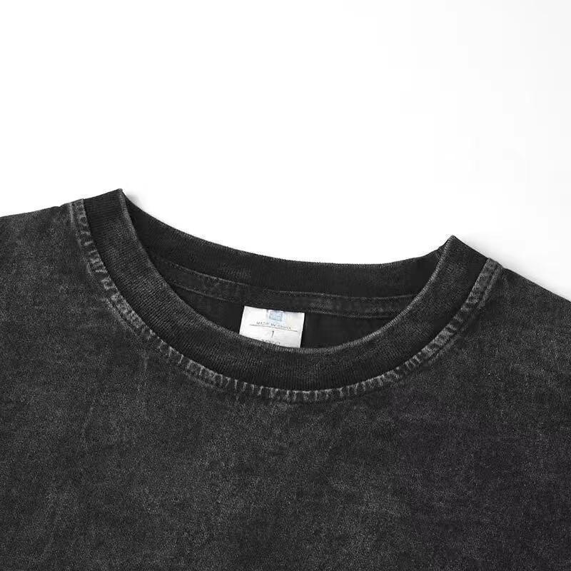 3Pcs Women's Acid Washed Cotton T-Shirts Unisex Loose Fit Half Short Sleeves Oversized Casual Solid Streetwear Tops Vintage Classic Fit for Fitness