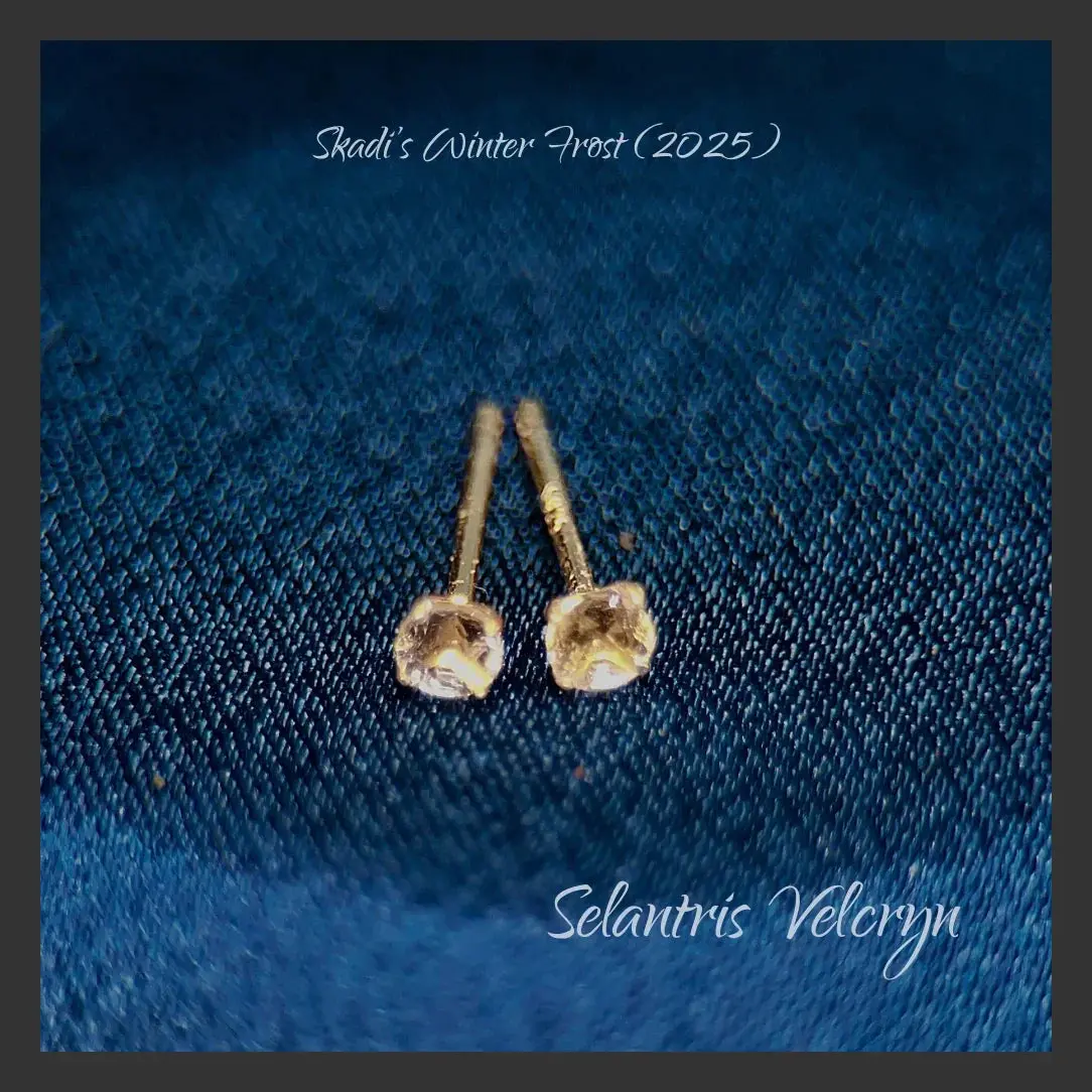 Frosted Petals 3mm Peach Morganite Stud Earrings 14k Gold Plated Sterling Silver – Skadi Winter Frost