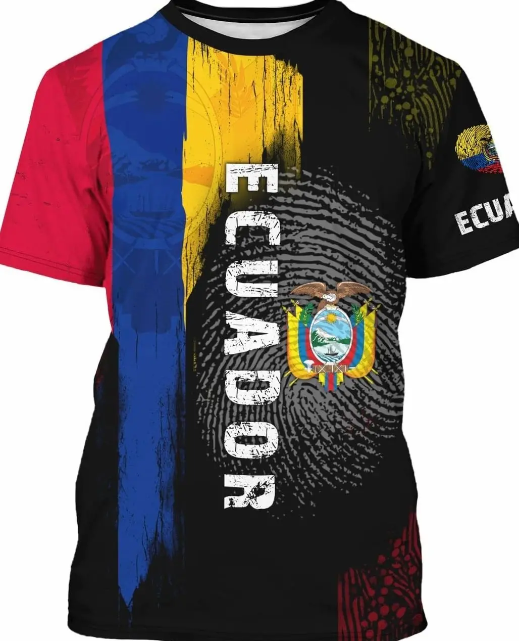 Men's Ecuador Flag 3D Sublimation All-Over Print Polyester Polo Shirt - Breathable Fabric, Stylish Short-Sleeve Summer Casual Clothes, Soft, Oversized/Fitted, S-5XL Premium Top