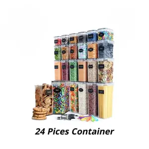 24 PCS Cereal Containers Storage Set, BPA Free Airtight Food Storage Container