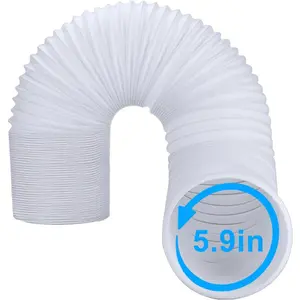 5.9 Inch Air Conditioner Exhaust Pipe, 59" Length Portable Air Conditioner Vent Hose, Replacement Mobile AC Unit 6" Vent Pipe for LG Hisense Haier Delonghi Air Conditioning PartsGift.