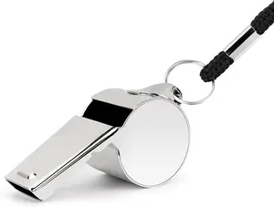 WorldWide Sales Online Sport Essentials Metal Whistle With Lanyard