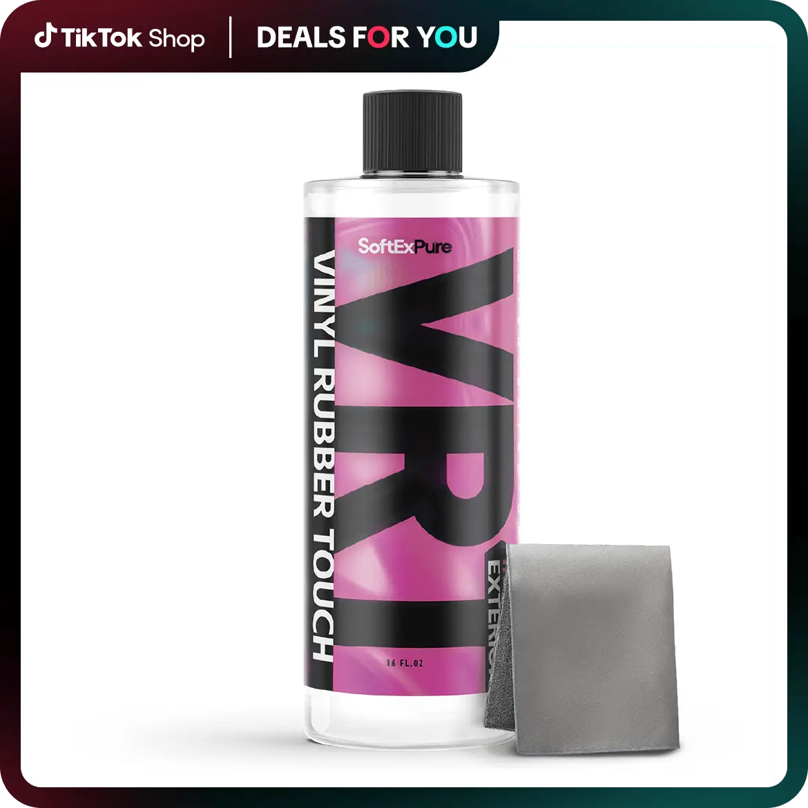 SoftExPure VR Vinyl Rubber Touch Dressing 16oz Car Tire & Interior Wax Enhances Gloss Total Interior Cleaner Protectant Plastic Polishing Refurbishmen