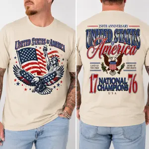July 4th 1776 National Champions Shirt, America 250th Anniversary Patriotic Tee, USA Eagle Flag Independence Day T-Shirt Gift