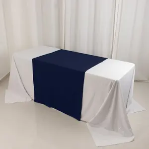 Wide Polyester Table Runner 36"x72" Navy Blue - Durable Trade Show and Exhibitions Table Decor