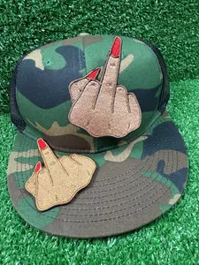 Middle Finger Embroidered Iron-on Patch
