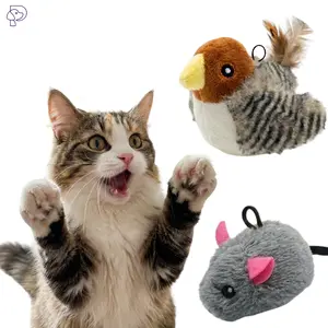 LoveOurPet Cat  Toys Chirps Bird and mouse 2 pcs Lifelike Chirping interactive toys Cat Kicker Pet Supplies Touch-Activated Pet Gifts  Hanging from door Cat Accessories