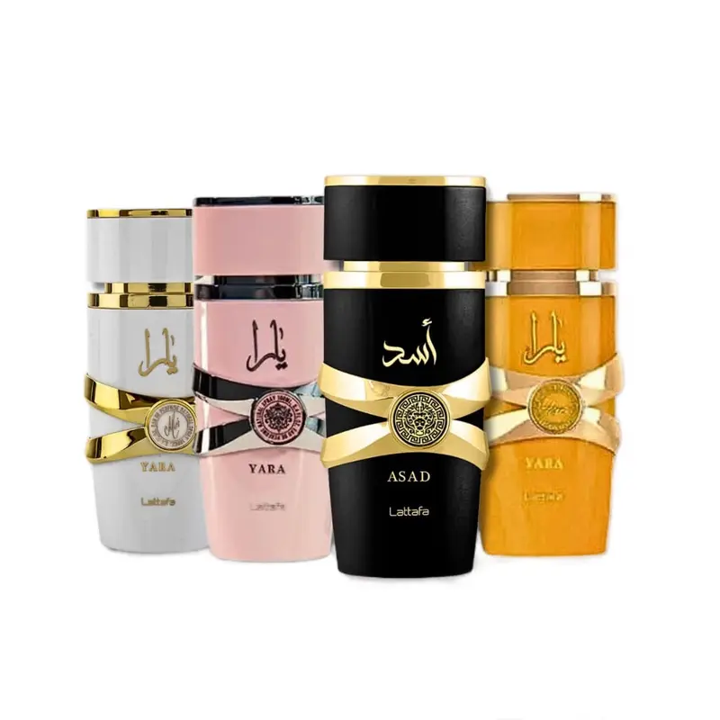 Lattafa Perfumes 4 Piece Eau de Parfum Gift Set (Yara for Women + Yara Moi for Women + Yara Tous for Women + Asad for Men) 3.4 Ounce/100 ml each Cologne Fragrance