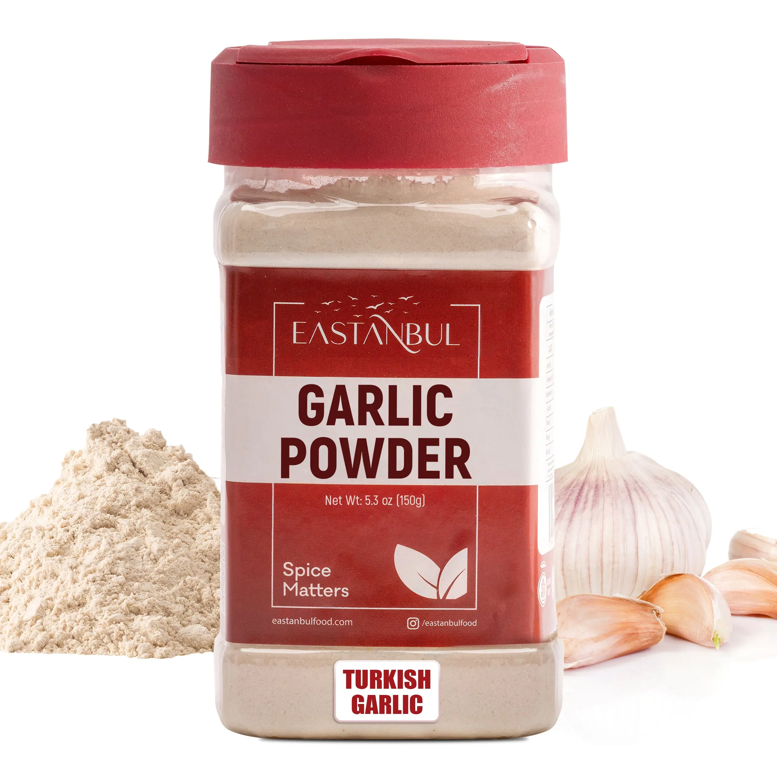 Eastanbul Garlic Powder Seasoning, Premium Turkish Garlic Powder, 5.3 oz Flavorful Spice Blend Cinnamon Ginger Cayenne