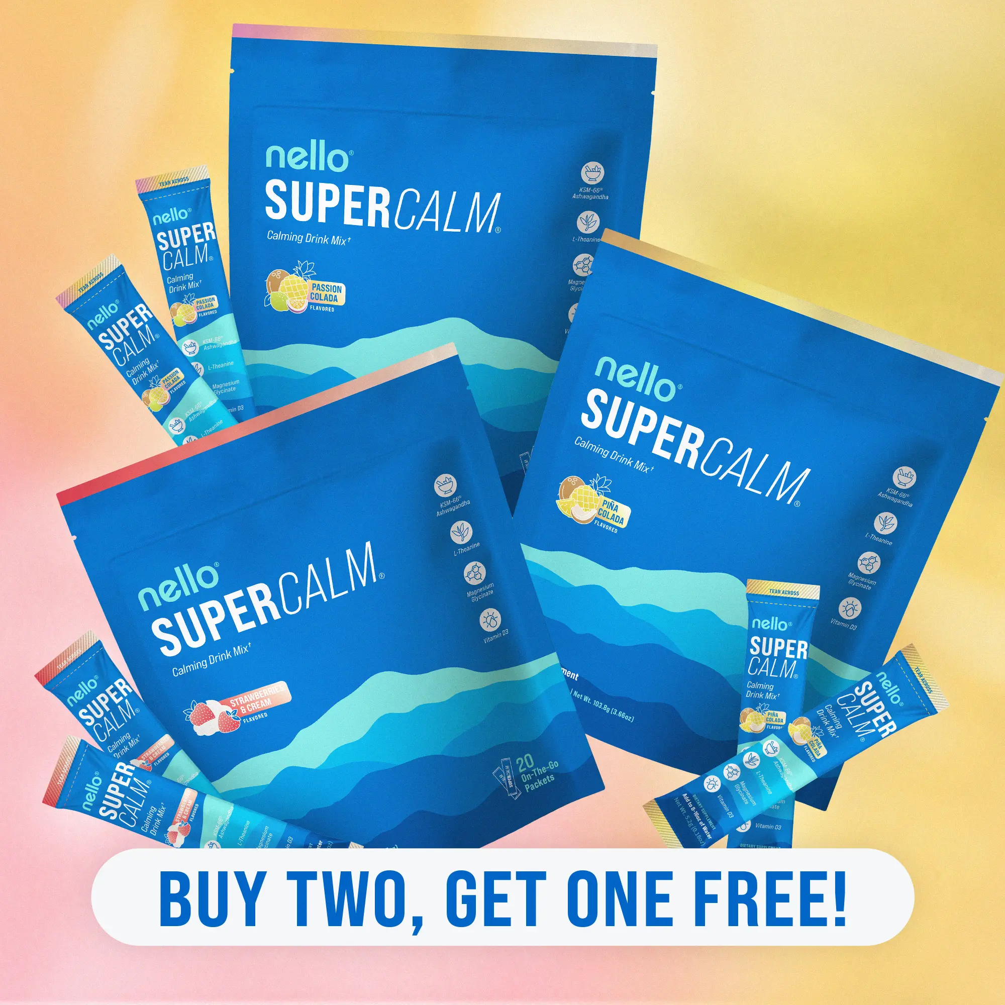 Strawberries & Cream + Pina Colada +Passion Colada