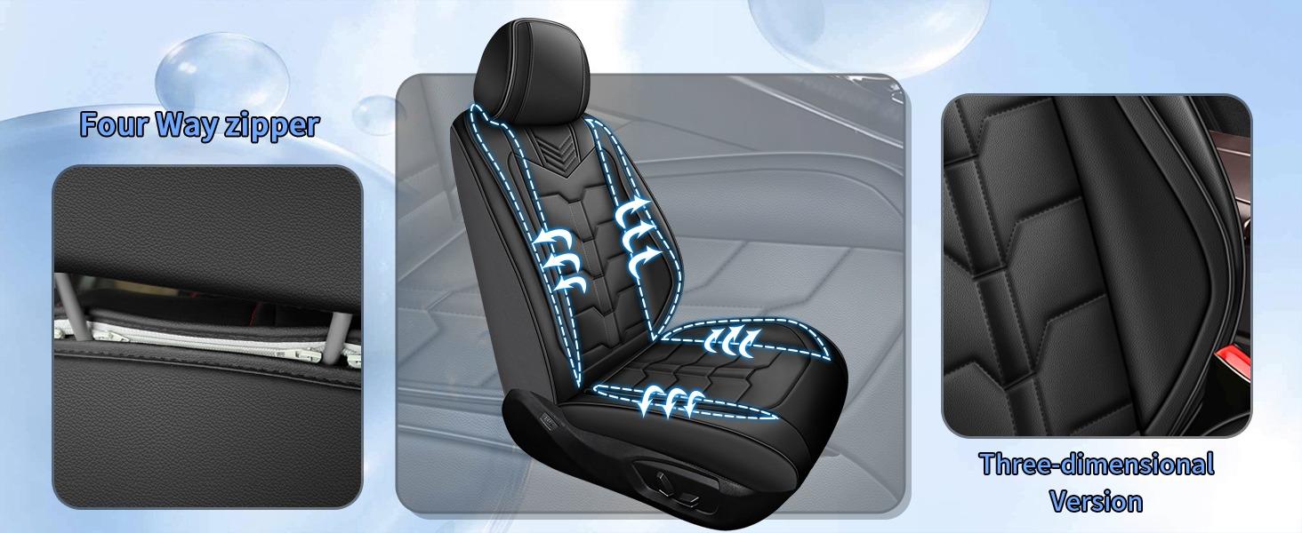 Seat Covers Faux Leather Car 5 Seat For Toyota Tacoma 2007-2023 Crew Cab Full Set Seat Cushion Pad