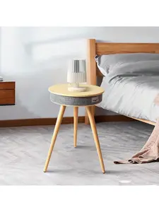 Smart 36.5cm Wood End Table Sofa Coffee Table With Speaker Night Light With Wireless Charging 2.0 Series Living Room Outdoor Parties Patio