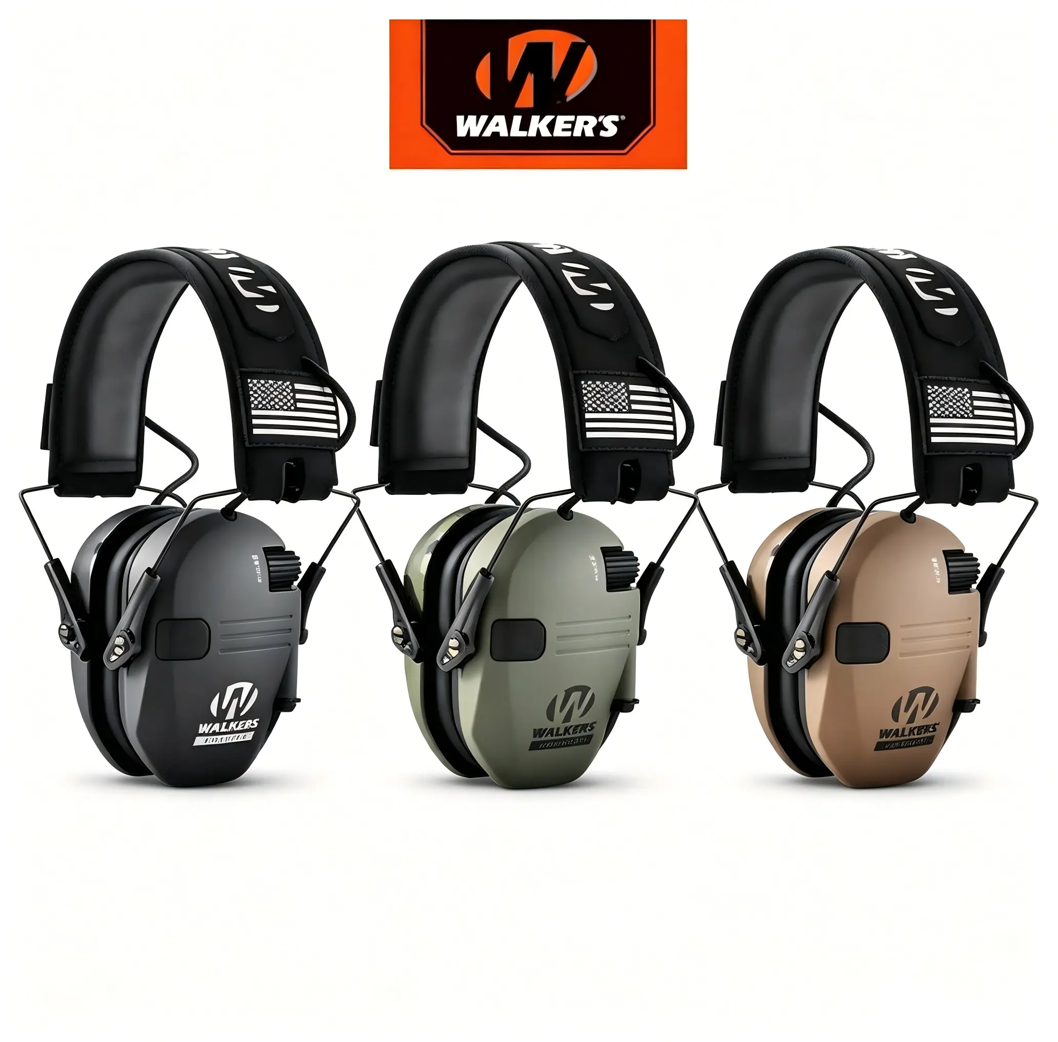 Over-Ear Tactical Electronic Ear Protection Earmuffs - Safety Gear, 23dB NRR Noise Reduction, 4x Sound Amplification, Sound Pickup, Velcro/Flag Patch Compatible, AAA Battery-Powered, Adjustable Customizable Fit Work Safety Equipment for Hunters