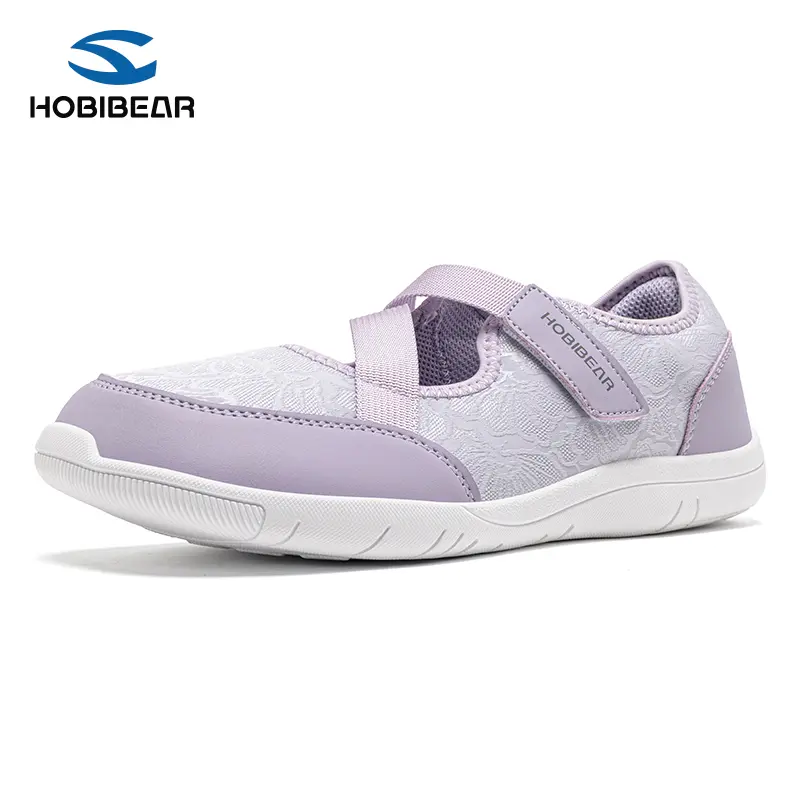 HOBIBEAR Women's Mary Jane Sneakers - Casual Breathable Athletic Flat Round Toe Trainers, Lightweight Shoes for Commuting, Travel, Casual Breathable Shoes, Breathable Shoes