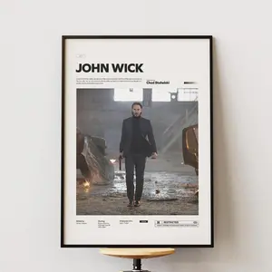 John Wick Poster, Keanu Reeves in John Wick Print Poster, Legendary Action Movie John Wick Alternative Poster, Cinematic Wall Decor Idea