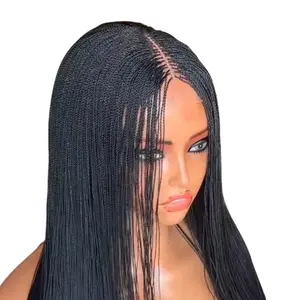 Adomac 050 36inches  Black Micro Braids for Classic Ladies High-Quality Synthetic Hair Extensions for Natural Look Easy to Use and Maintain