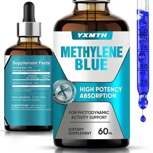 Methylene Blue Liquid Drops Dietary Supplement - High-Purity Formula - 10mg per Serving - 60ml (2 fl oz) - Lab Tested, GMP Certified