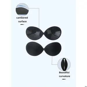 Sticker Women Clasp Front Bra 2pairs Sticky Invisible Push Up Reusable Strapless Nipple Patches Backless Seamless Self - Adhesive Silicone Cover Summer Wedding Dress Lingerie