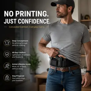 Concealed Carry Belly Band Holster for Men & Women, Adjustable Neoprene CCW Waist Holster with Magazine Pouch, Deep Concealment, Comfortable Everyday Carry, Fits Most Compact & Subcompact Pistols