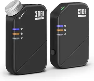 XTUGA J02s Guitar Wireless in Ear Monitor System Set, 2.4G Stereo IEM Wireless System, with Transmitter Beltpack Receiver Kit, Automatic Pairing, for Studio Band Rehearsal Live Performance, Music Player Singer Song Writer Friend Christmass Gift