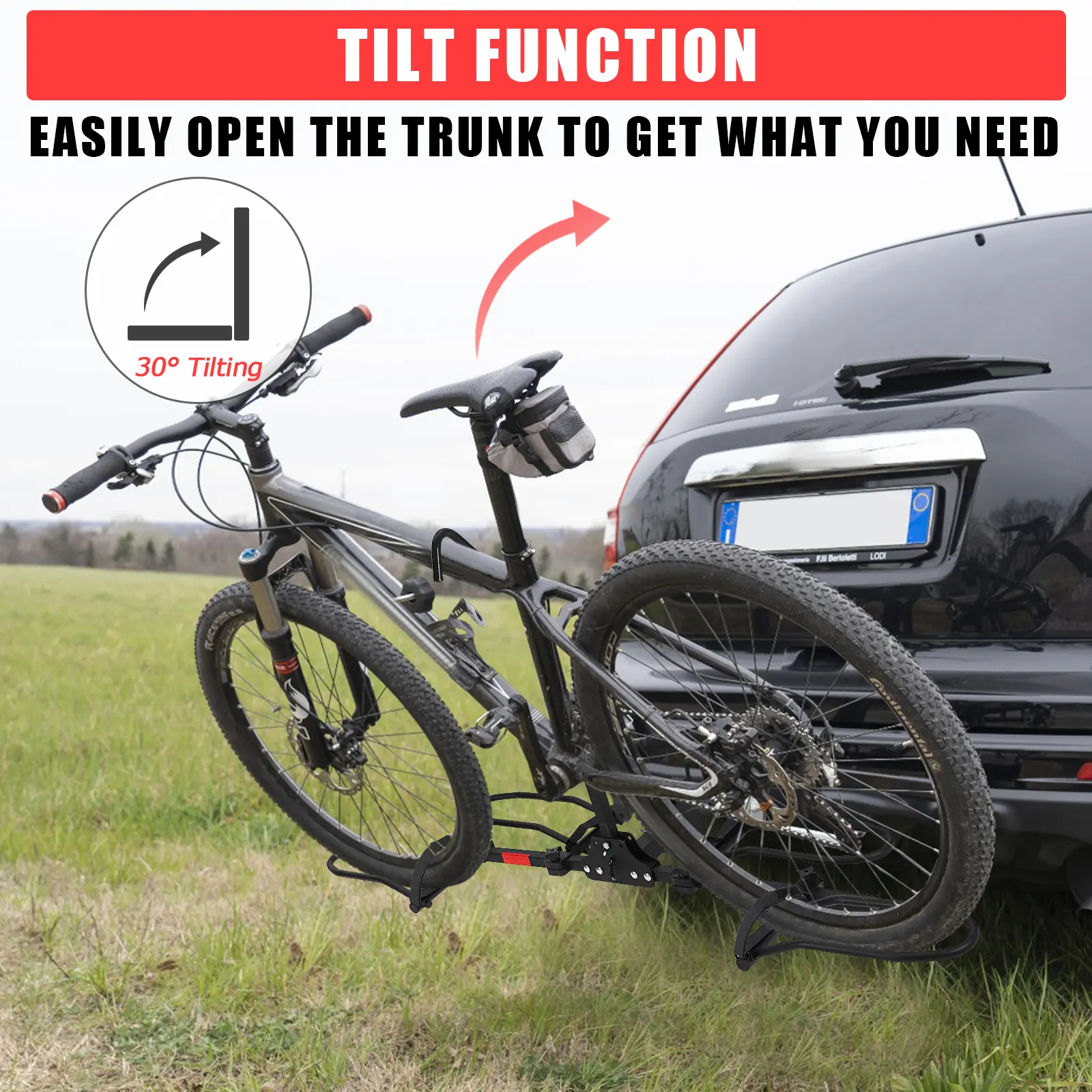 Garvee Heavy Duty Hitch Bike Rack for 2 Bikes – 200lb Capacity – Collapsible Ramp Platform, Smart Tilt Design – Fits Standard, Fat Tire & Electric Bicycles – 2-Inch Receiver for SUV, Truck, RV, Car – Secure Outdoor Bike Storage