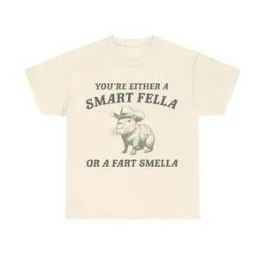 Are You A Smart Fella Shirt, Retro Cartoon Shirt, Capybara T-Shirt, Relaxed Cotton
