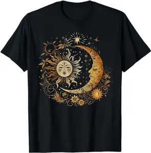 Mystic Moon And Sun T-Shirt, Mystical Moon Phase T-Shirt, Celestial Moon T-Shirt