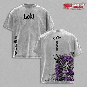 Loki Elbaf Graphic Tee Vintage Washed Oversized Shirt, Unisex Streetwear Anime Shirt, Giant Prince Loki Tee, One Piece Acid Wash T Shirt, Men’s Shirts Summer Outfit, Gift for Anime Lovers OP Fans