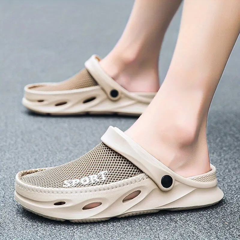 Men's Garden Shoes Mesh Hollow Out Non-Slip Breathable Comfy Summer Clogs