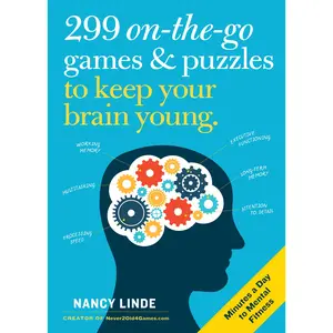 299 On-the-Go Games & Puzzles to Keep Your Brain Young by Nancy Linde [Paperback Book]