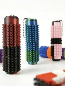 5-In-1 Multi-Functional Excitement Toy Keychain, Portable Stress Relief Fidget Toy with Click Button, Rotator, Studded Handle, Birthday Gift